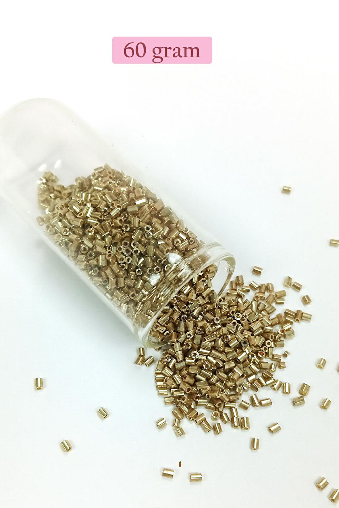 Kesme Cam Boncuk 2mm - 60 Gram - Gold - BNC356