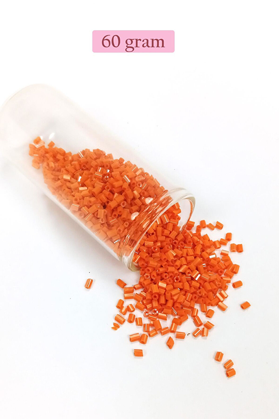 Kesme Cam Boncuk 2mm - 60 Gram - Turuncu - BNC353