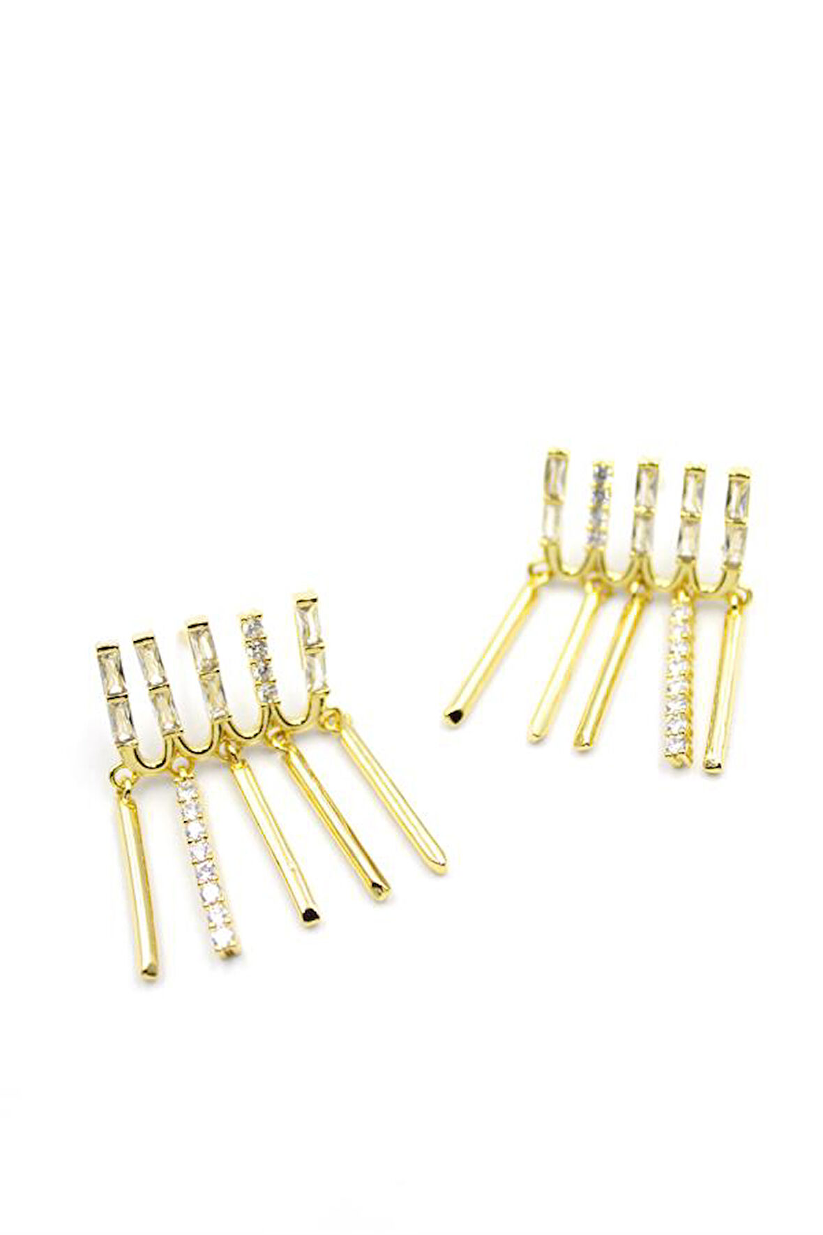 Taş Sallantılı Küpe - Altın