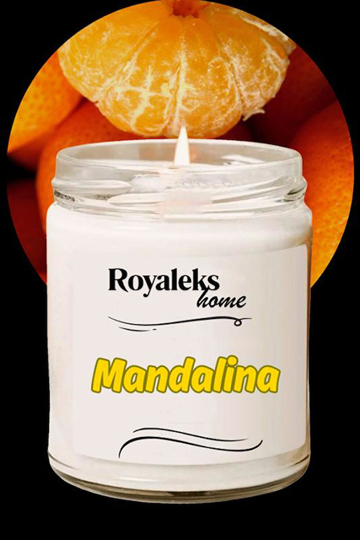 Doğal Özel Seri Kokulu Dekoratif Kavanoz Mum 210 cc - Mandalina Esansı - RYL