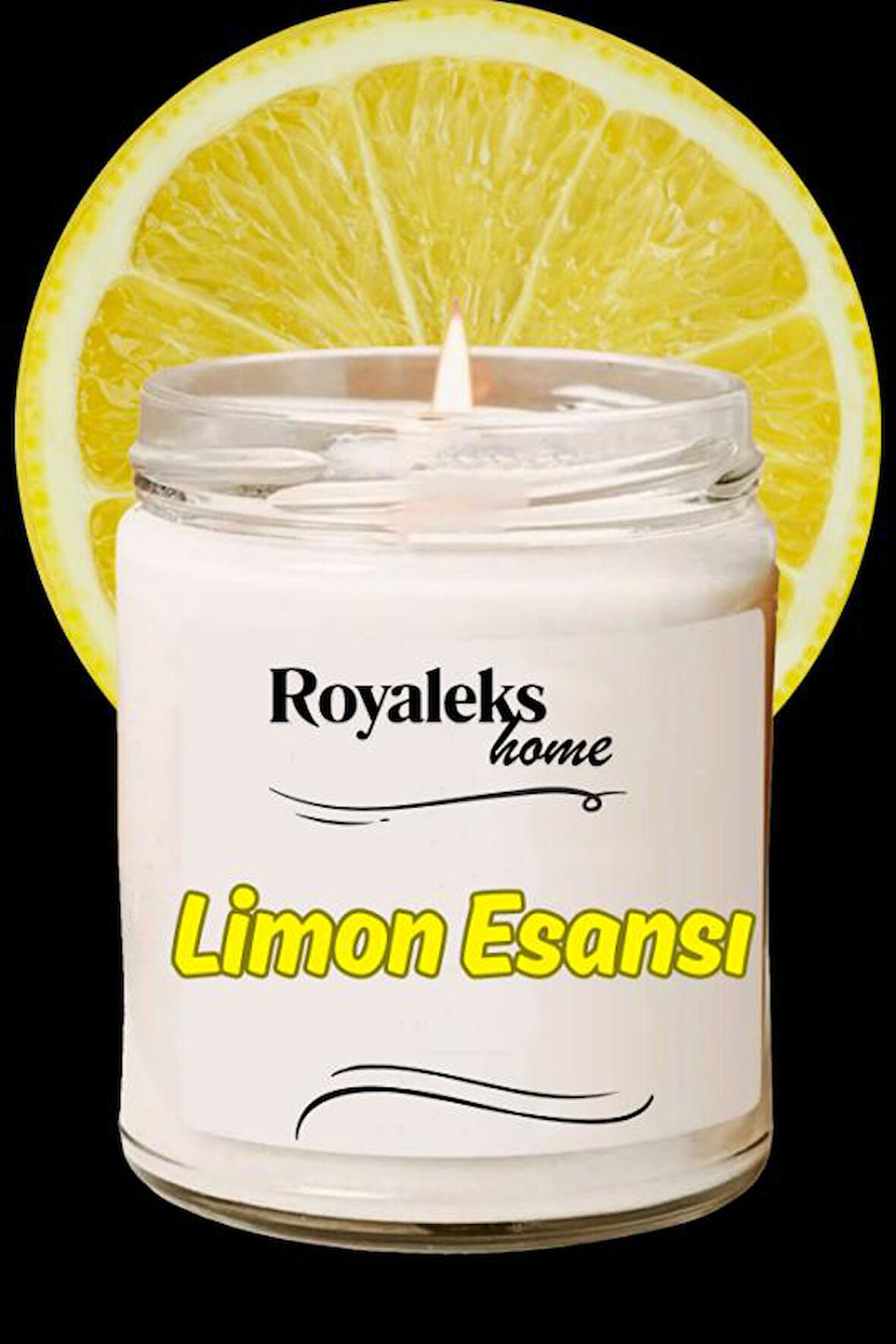 Doğal Özel Seri Kokulu Dekoratif Kavanoz Mum 210 cc - Limon Esansı - RYL