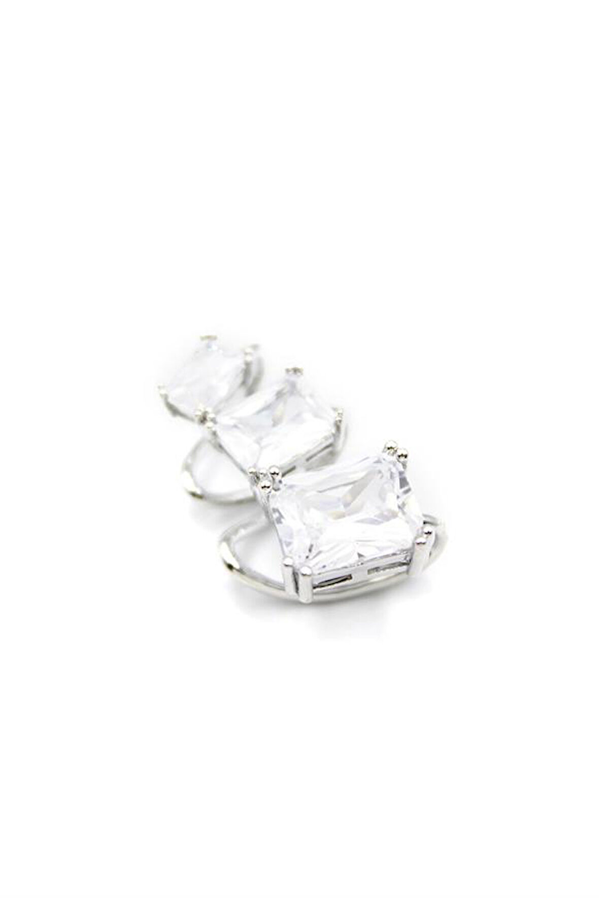 Taşlı Kıkırdak Küpe - Gümüş