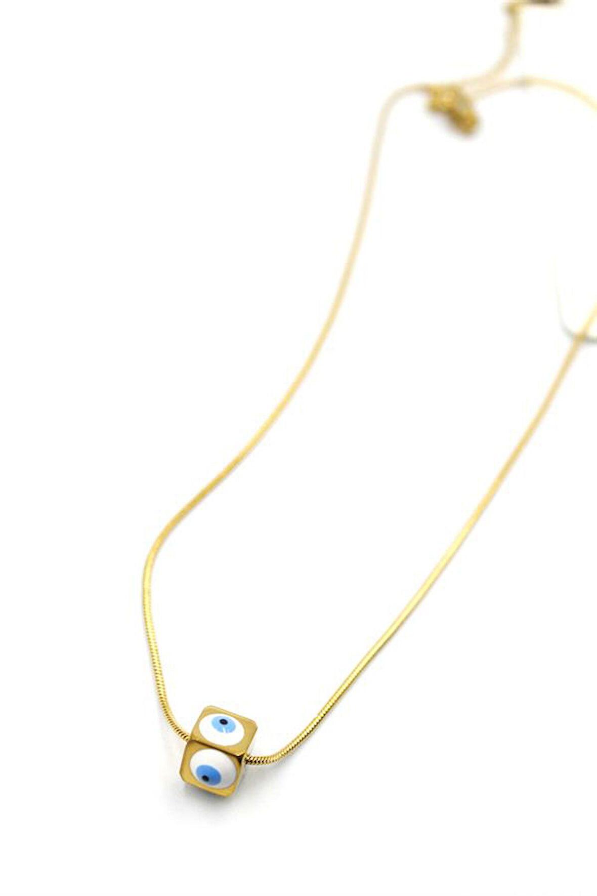 Yılan Zincirli Nazar Kolye - Altın