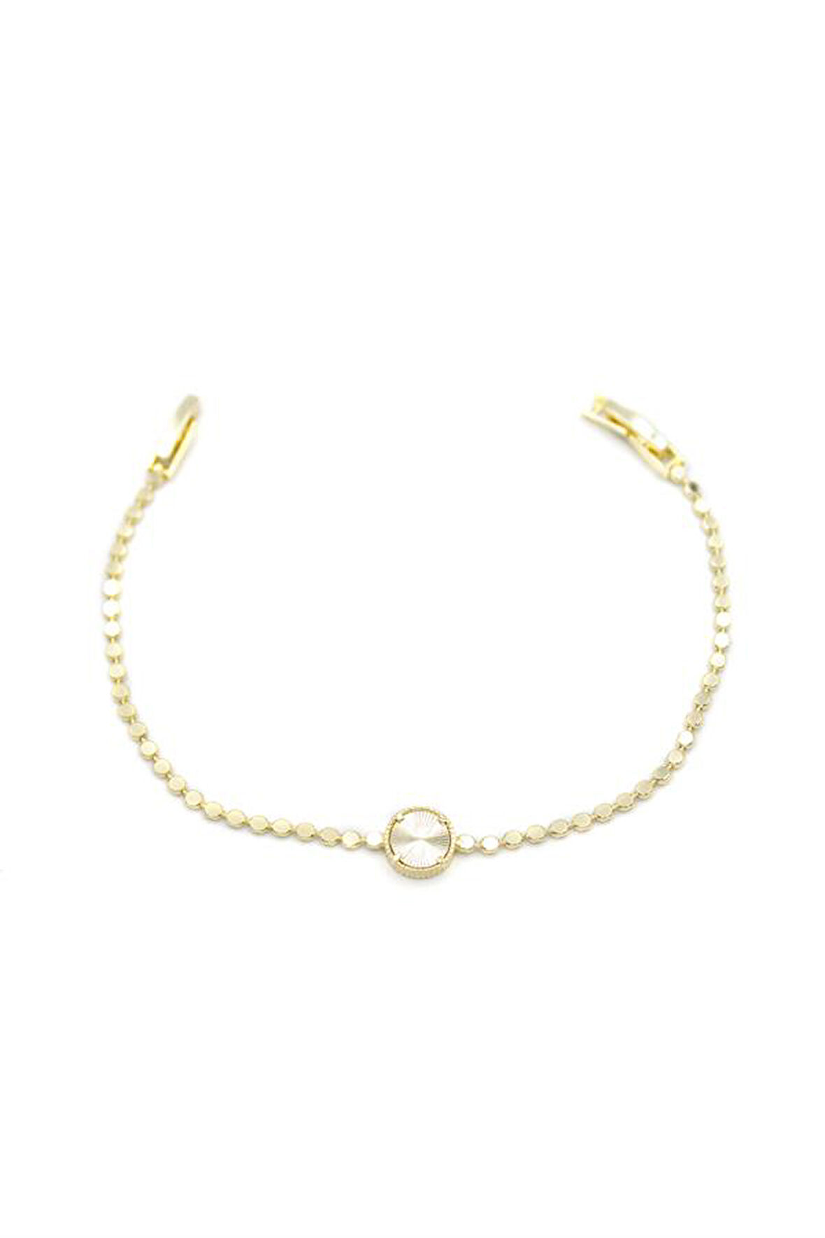 Ezme Zincir Daire Bileklik - Altın