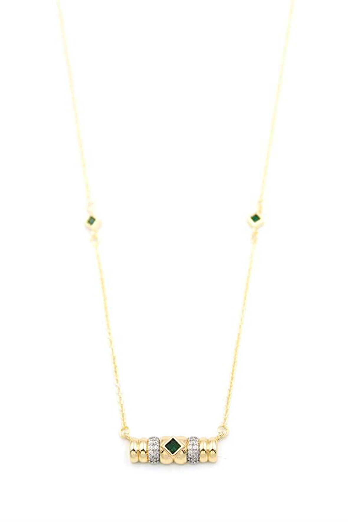 Taşlı Kolye - Yeşil