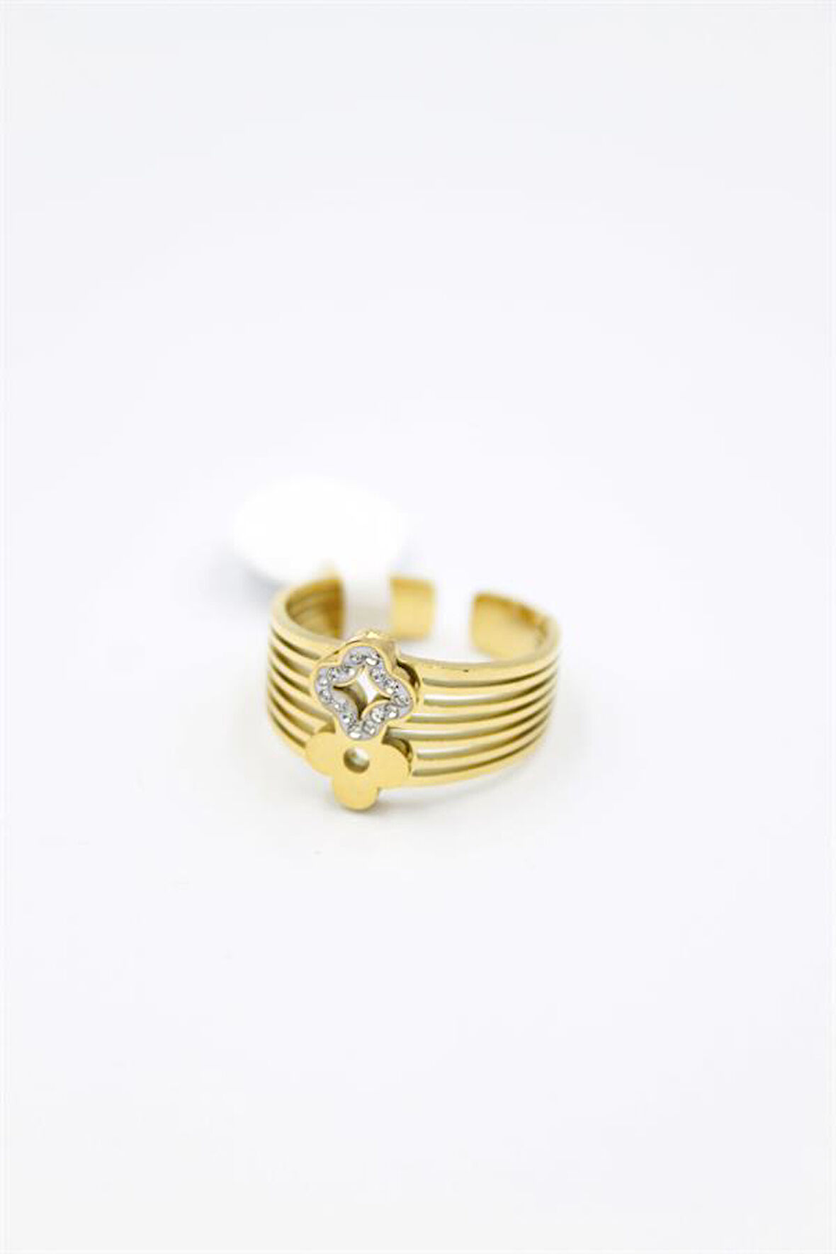 6'lı Taşlı Yonca Yüzük - Altın