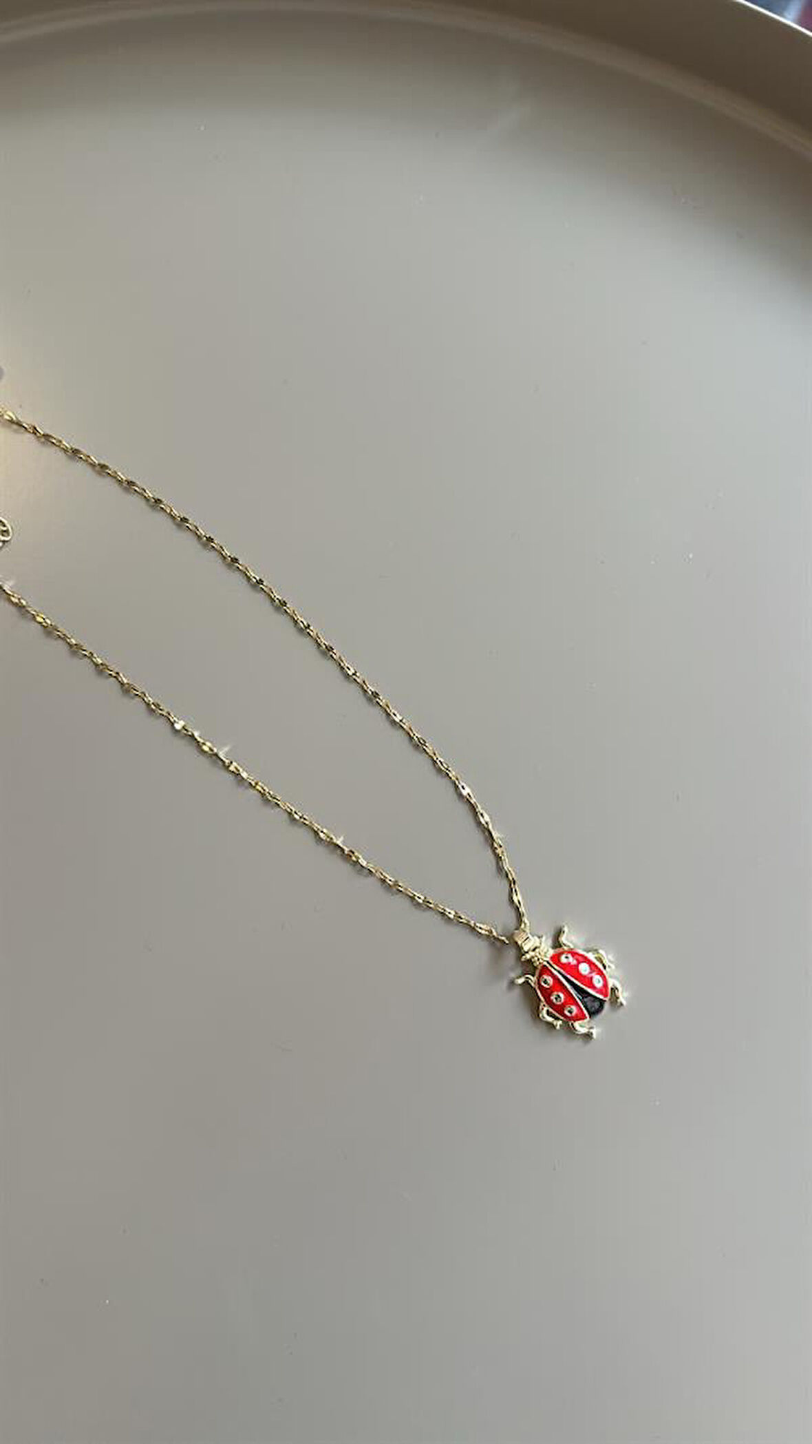 Uğur Böceği Kolye - Kırmızı