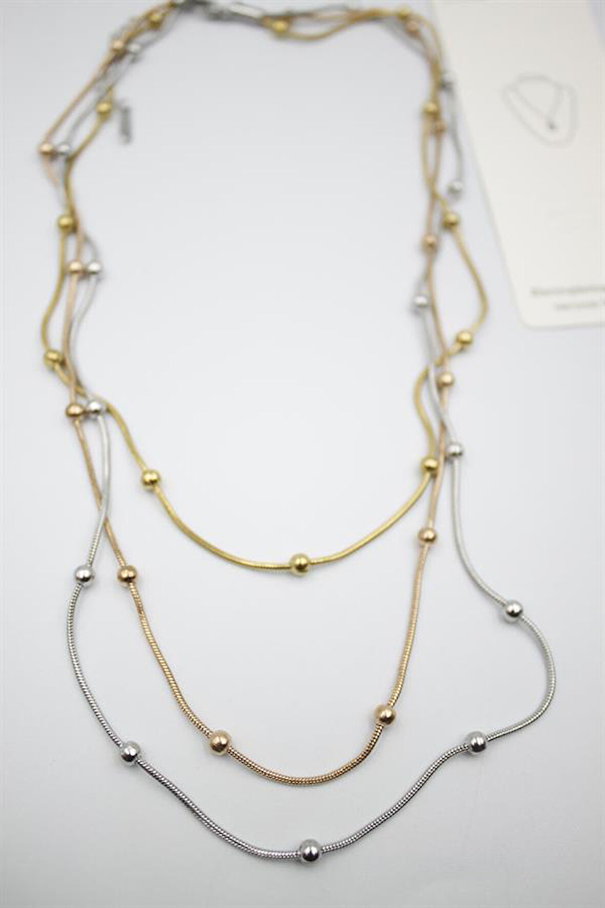 Çoklu Zincir Toplu Çelik Kolye - ÇOK RENKLİ