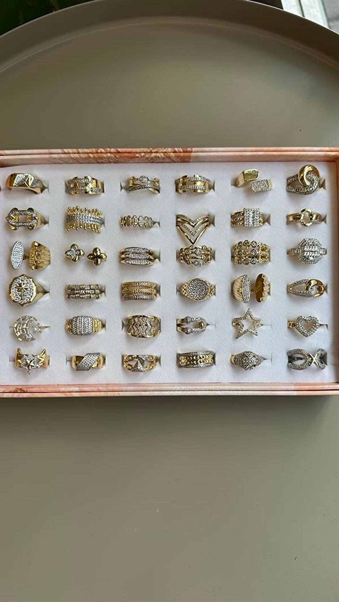 36'lı İki Renkli Yüzük - Altın