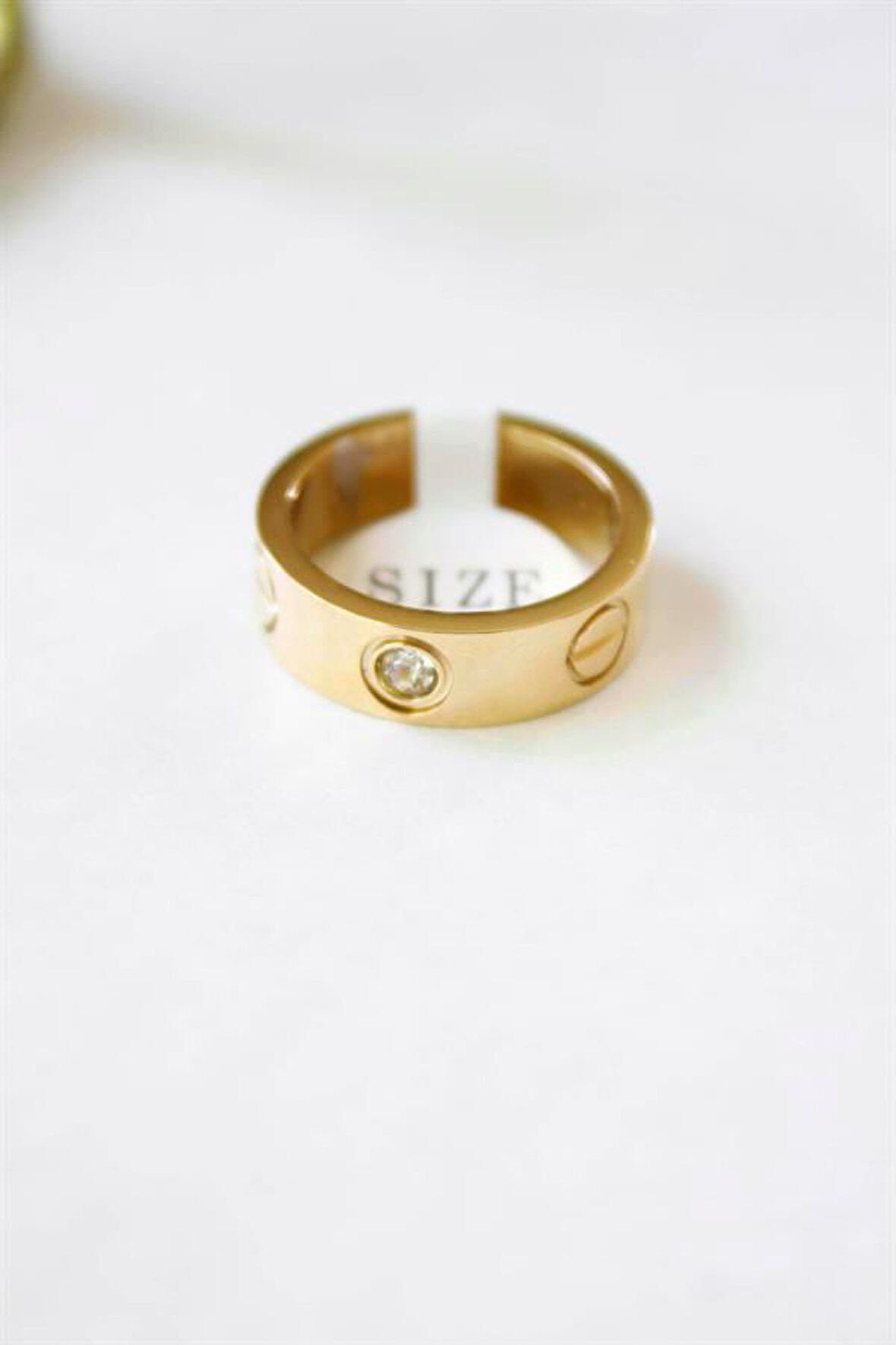 6'lı Crt Model Kalın Taşlı Alyans Yüzük - Altın