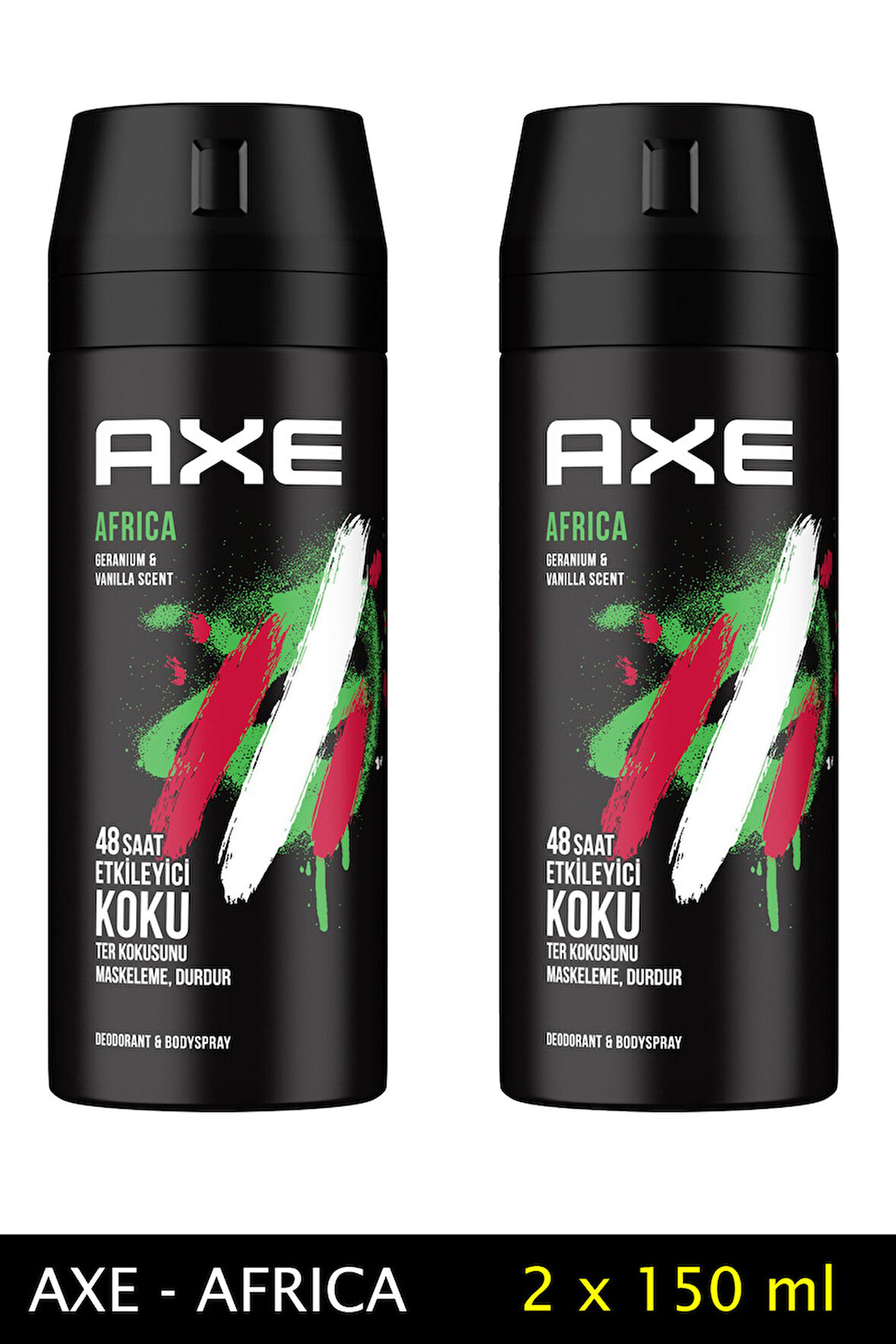 2 Adet Axe Africa Erkek Deodorant Sprey 150 ml