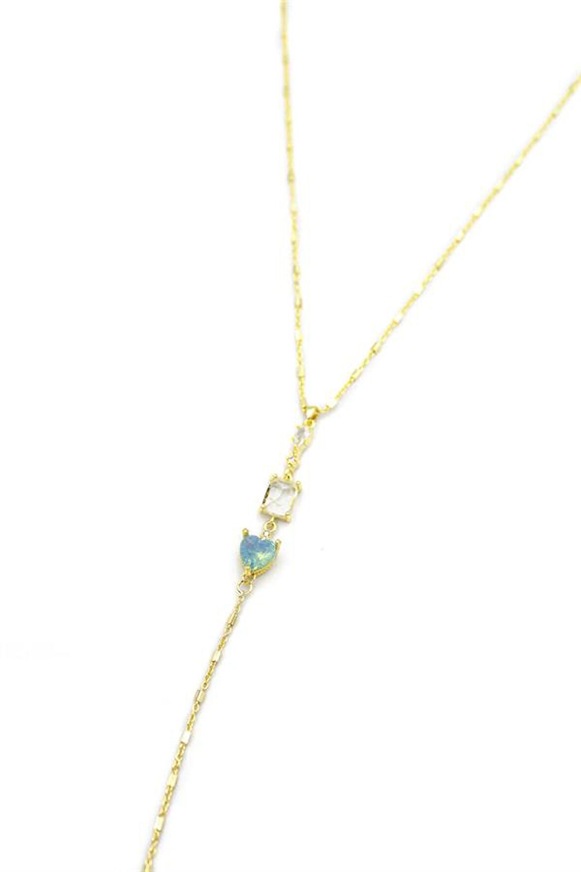 Taşlı Y Kolye - Altın