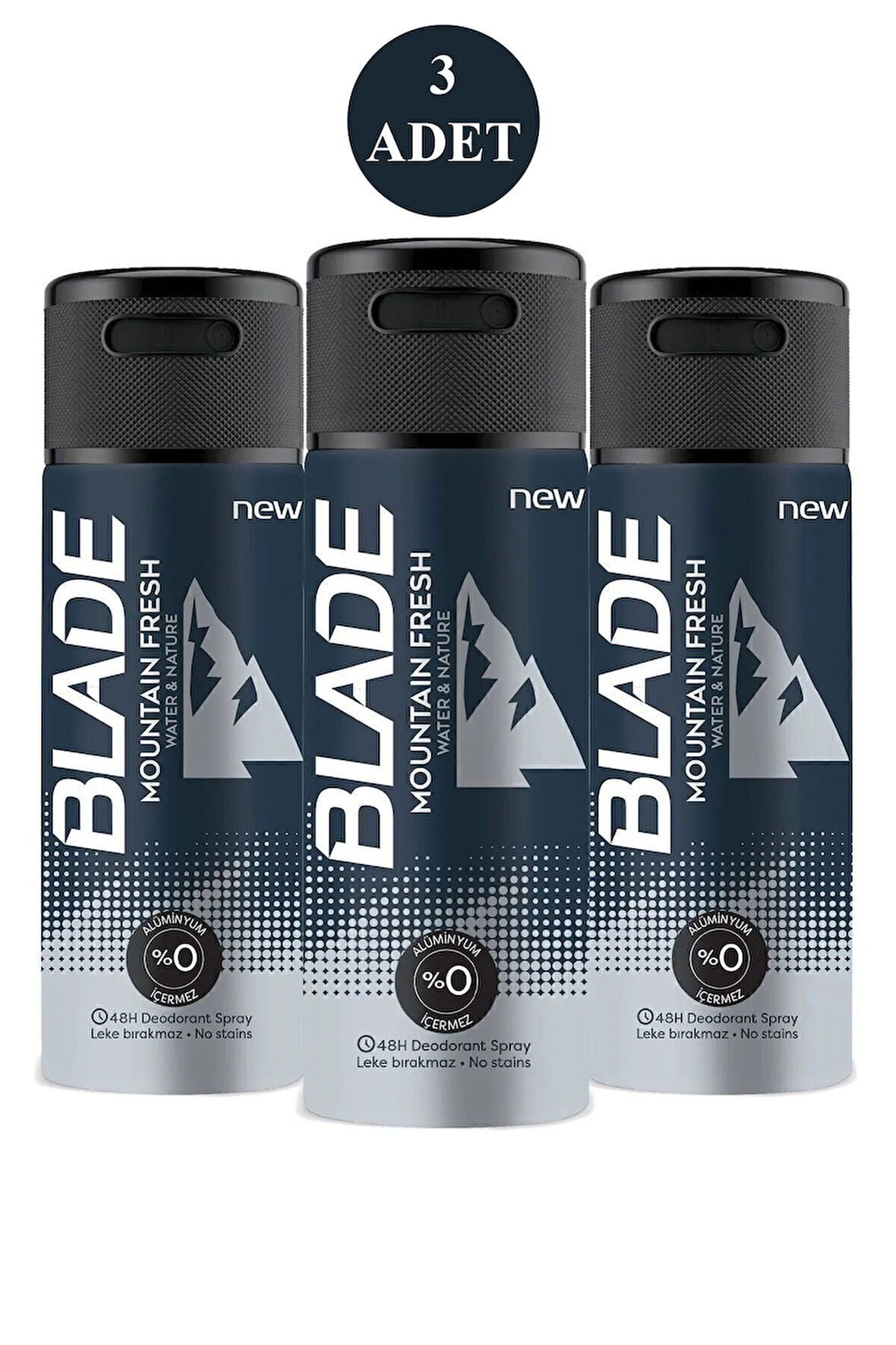 3 Adet Mountain Fresh Erkek Deodorant 150ml Leke Bırakmaz