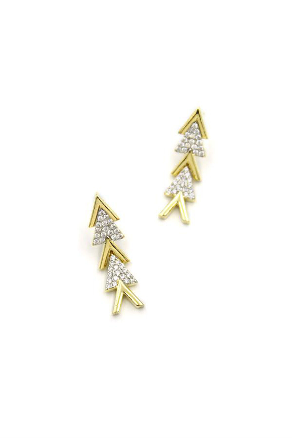 Taşlı Küpe - Altın