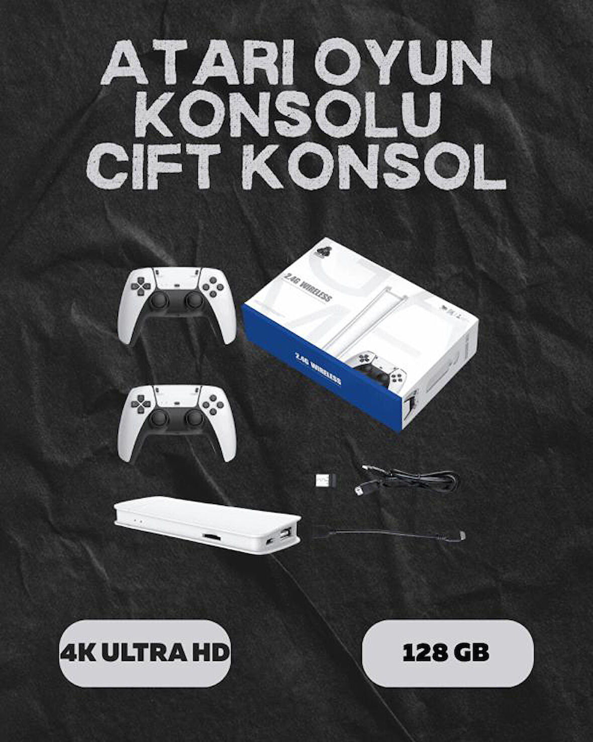 M15 Retro Konsol – 20.000 Oyunlu, Çift Gamepadli, 4K HDMI