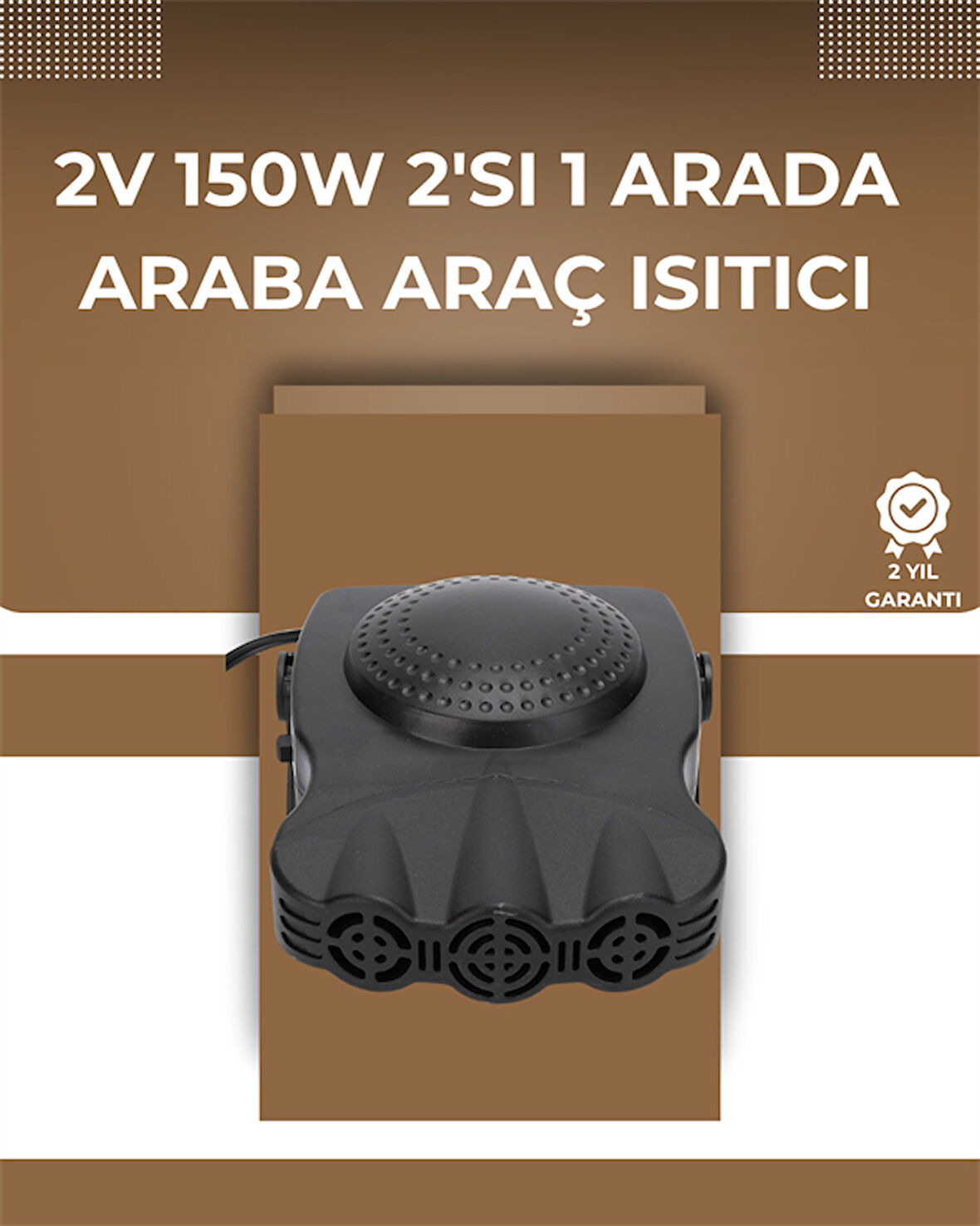 12V Araç Fanı & Isıtıcı | Ön Cam Buzu Çözücü, 360° Ayarlanabilir Başlık, Anında Sıcaklık