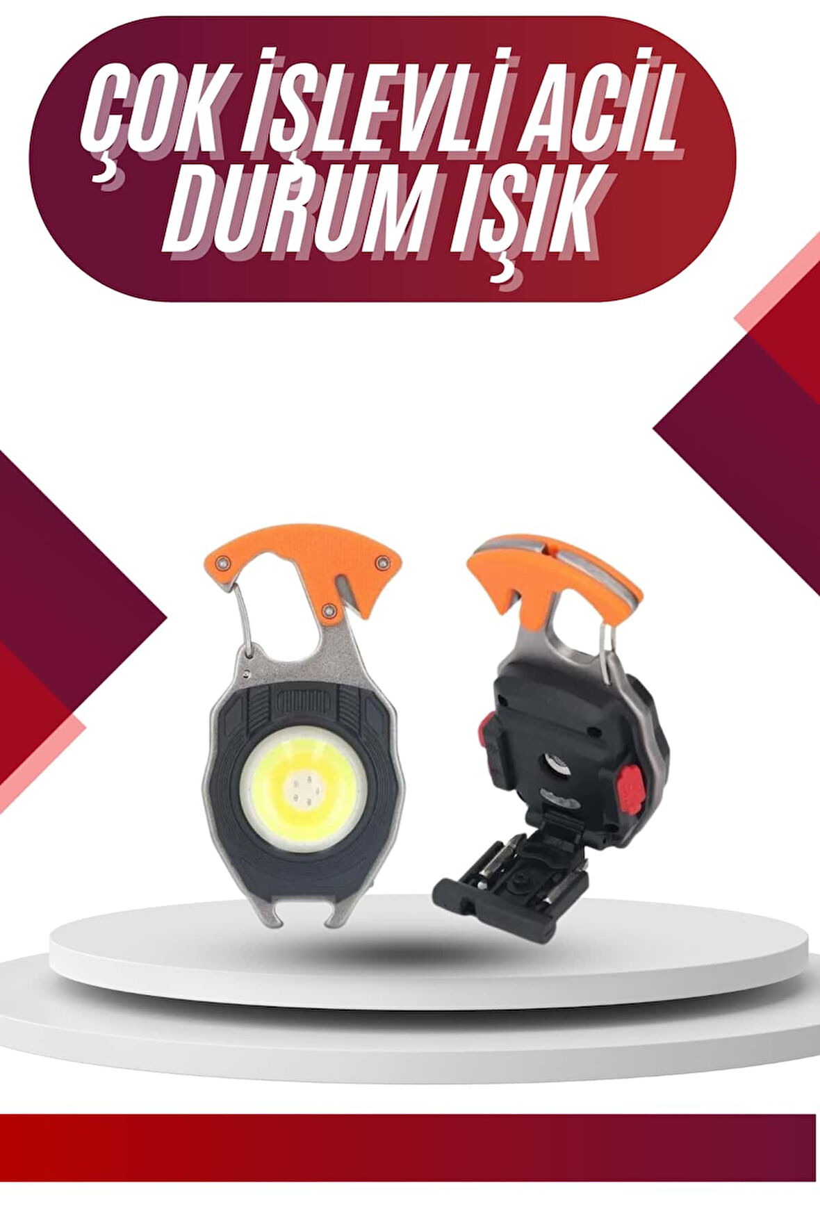 7 Modlu Mini Led Lamba Anahtarlık USB Şarjlı Kamp İçin Taşınabilir