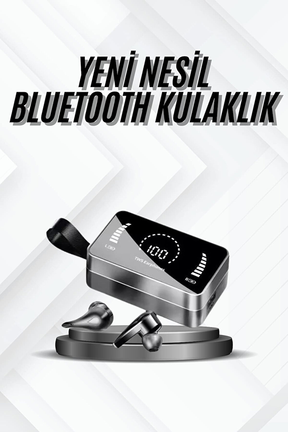 TWS Bluetooth Kulaklık Kablosuz Uzun Pil Ömrü Dijital Göstergeli Powerbank