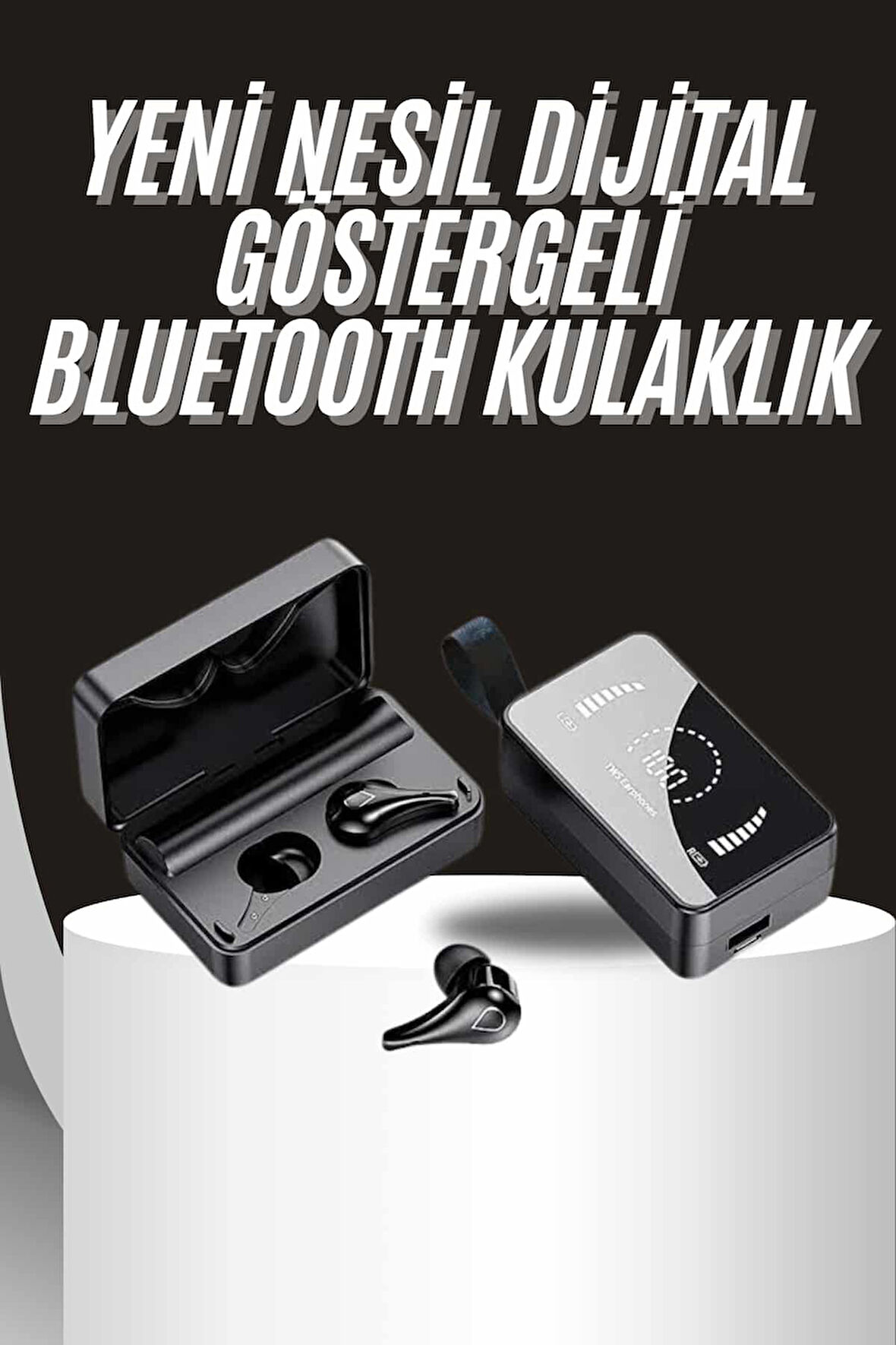 TWS Bluetooth Kulaklık Aynalı Kulaklık Dijital Göstergeli Dokunmatik Kontrol