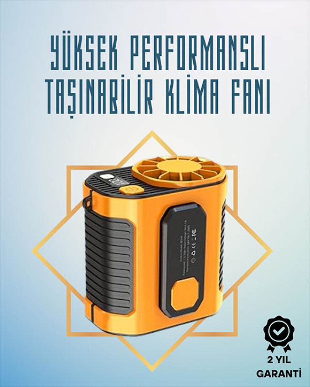 Yüksek Hızlı Mini Klima Fan – 11 m/s Rüzgar Gücü, 100 Hız Ayarı