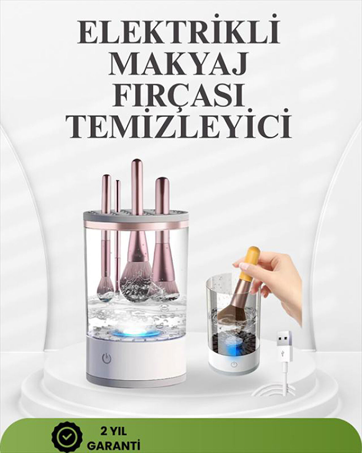 Taşınabilir, Sessiz ve Güçlü Makyaj Fırçası Temizleme Makinesi
