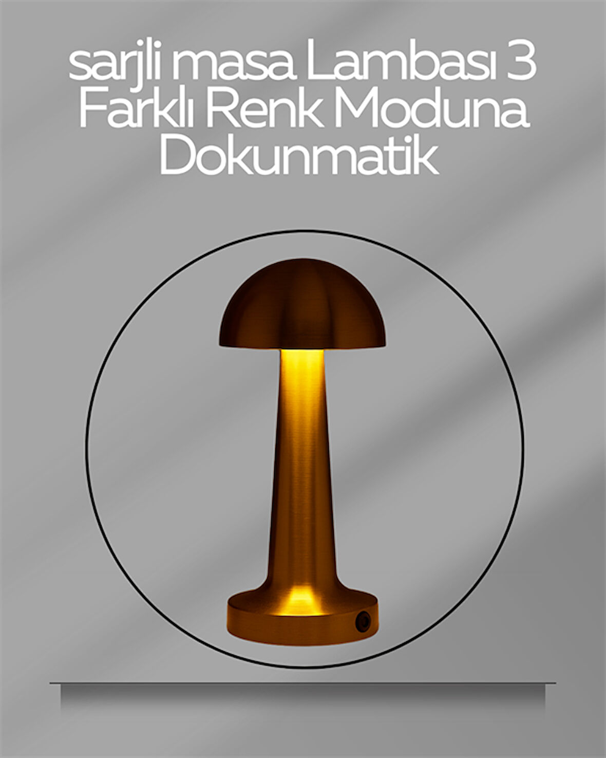 USB Şarjlı Dokunmatik LED Masa Lambası – 3 Renk Modu & Dimmer