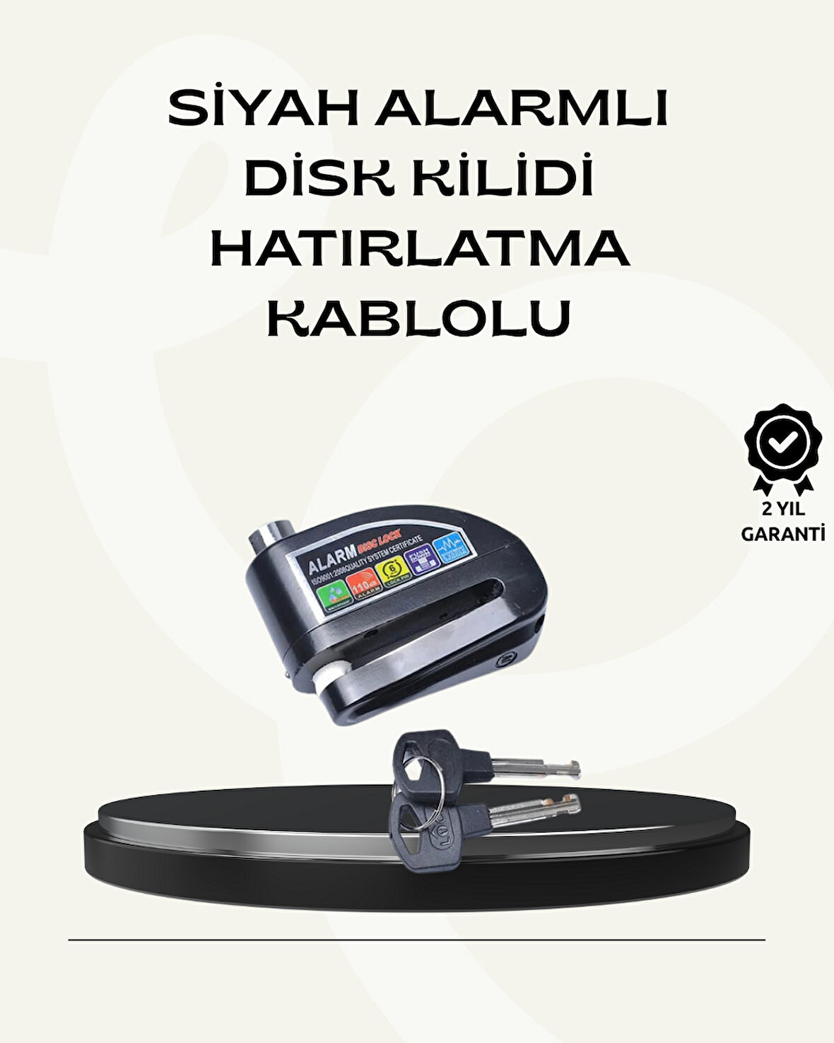 Çift Modlu 110dB Alarmlı Disk Kilidi Suya Dayanıklı