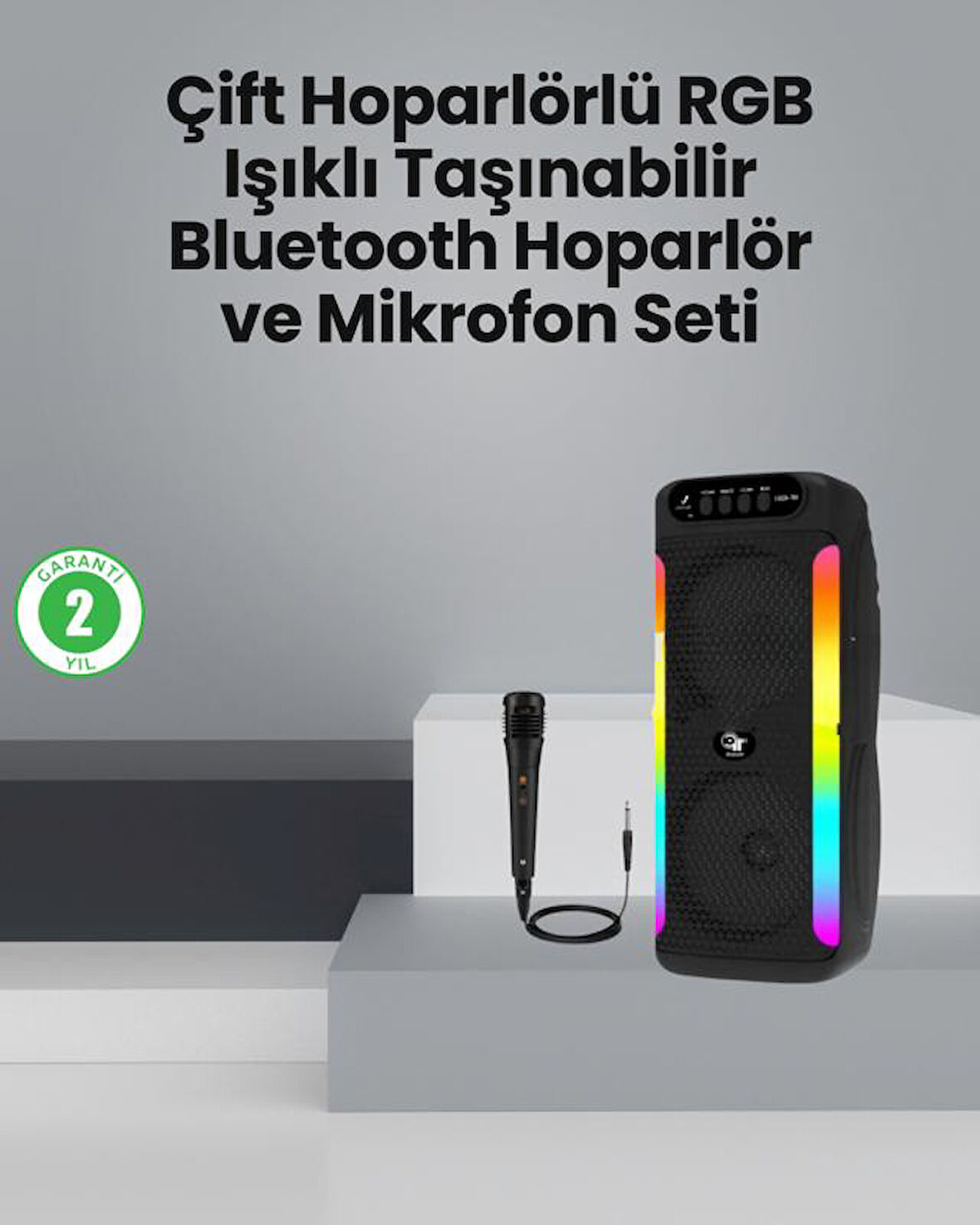 Taşınabilir Şarjlı Hoparlör USB, SD Kart, AUX Girişli