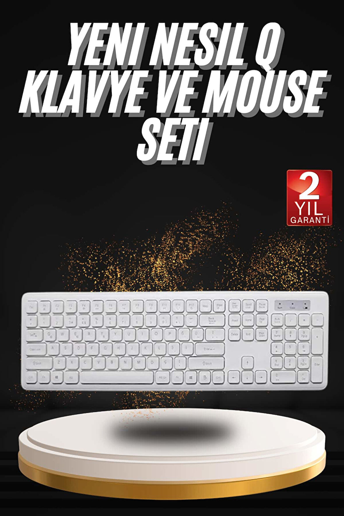 Klavye Mouse Seti Sessiz Kablosuz Türkçe TV  PC Uyumlu