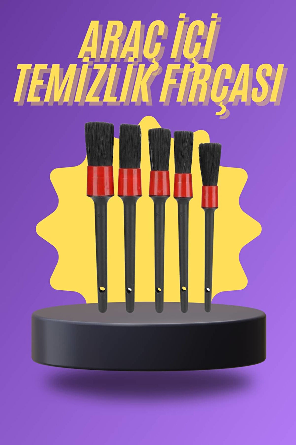 5 Parça Araç İçi Temizlik Fırçası Araç İçi-Dışı Temizleme Fırça Seti