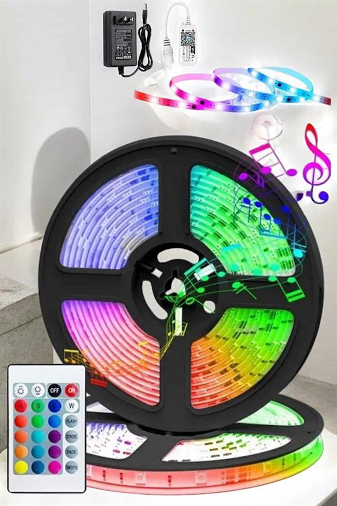 Led Işık 5 Metre Şerit Led RGB Işıklı