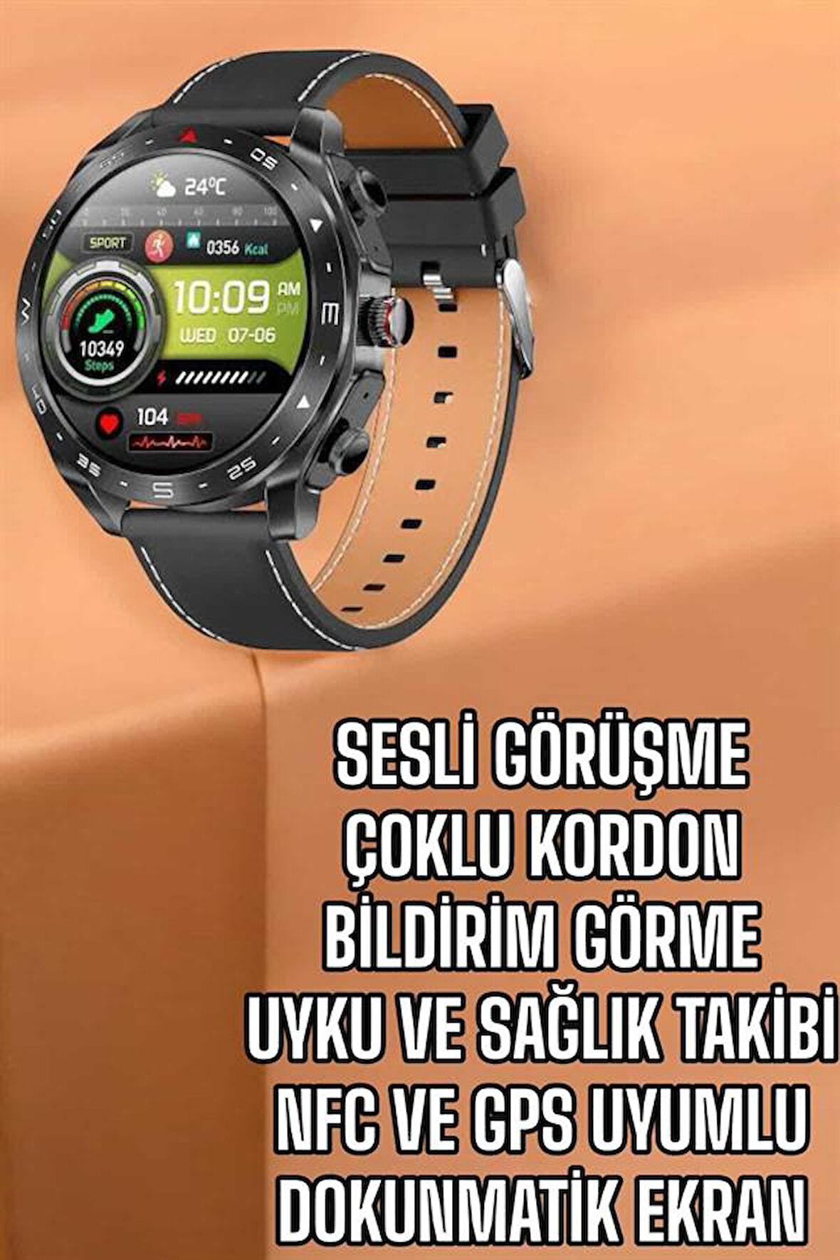 Akıllı Saat Nabız Ölçer Uyku Takibi Sesli Görüşme Bildirim Görme