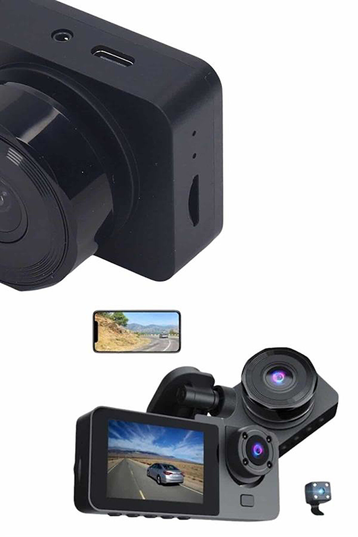 DVR Araç İçi Kamera Hareket Algılayabilen 1080P CarPlay Video Kaydedici