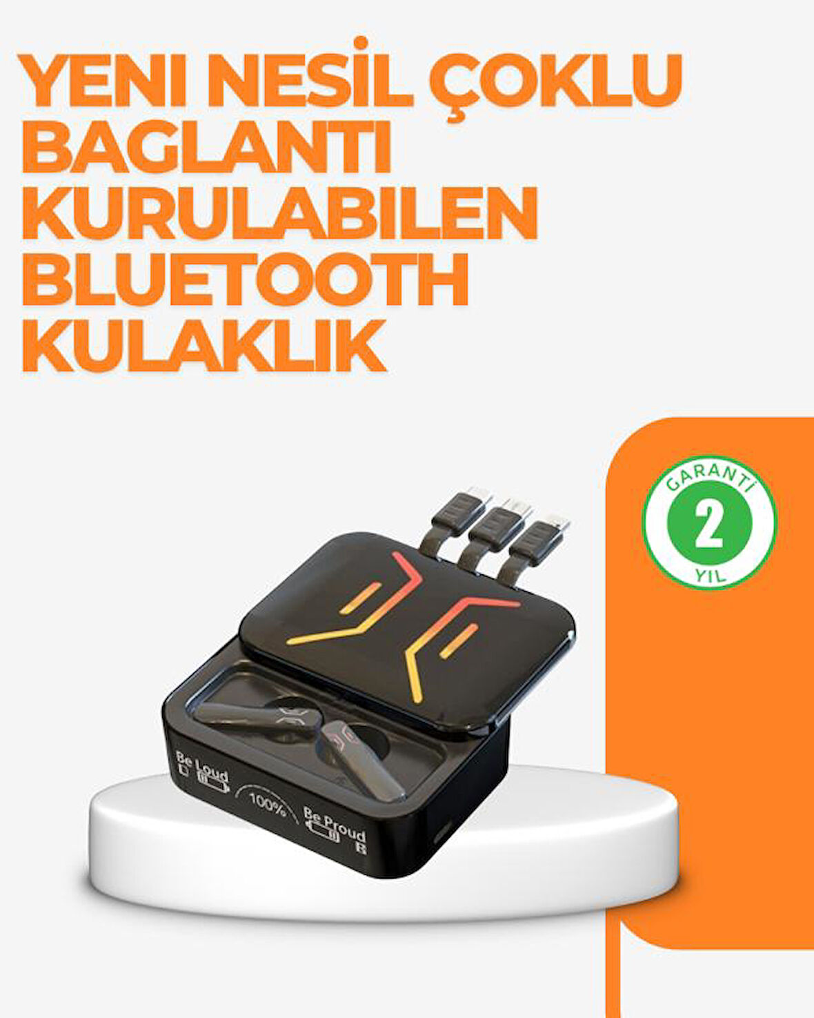 Şarj Kutulu Bluetooth Kulaklık – 2 Saatte Tam Şarj
