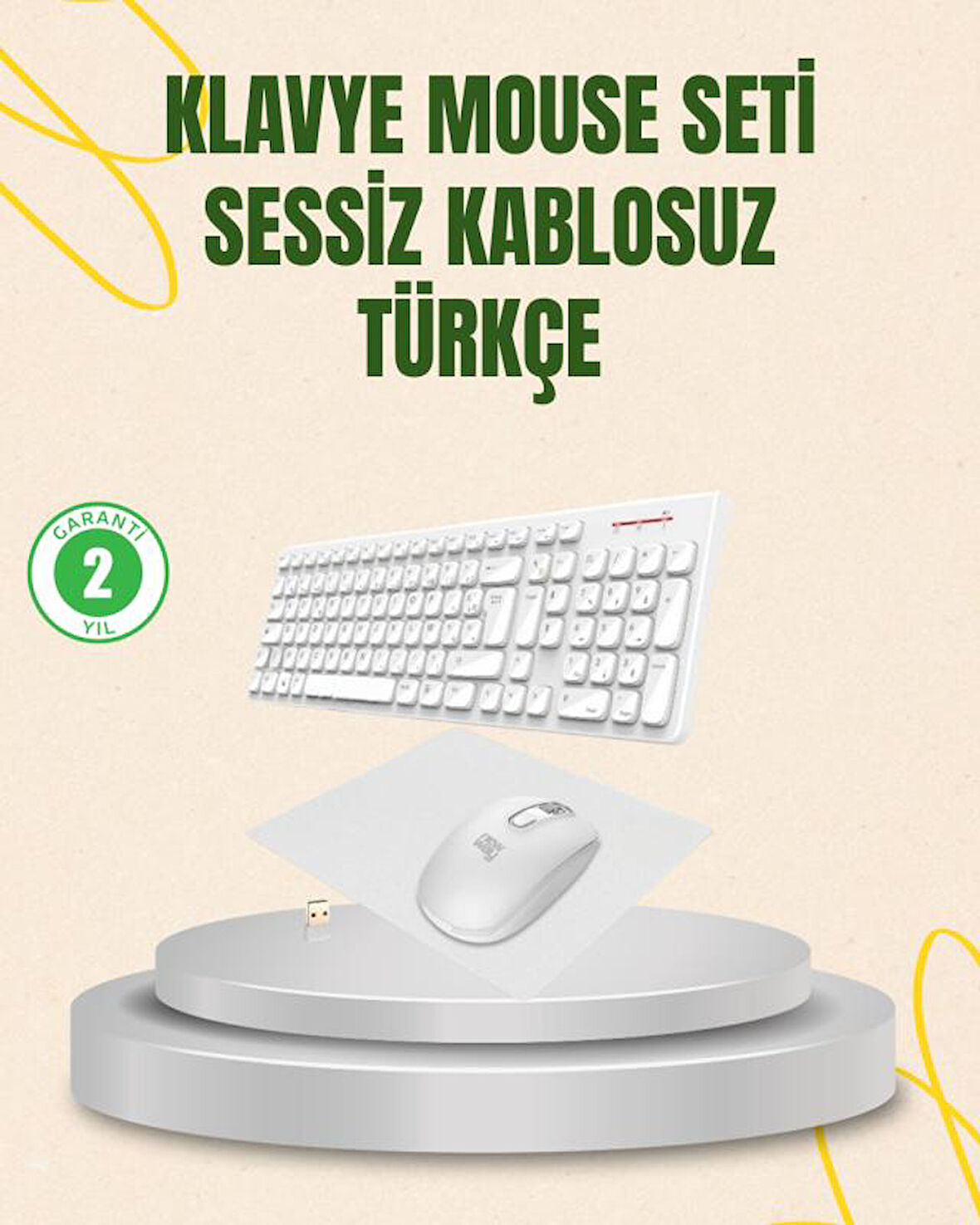 Kablosuz Klavye ve Mouse Seti - Ergonomik Tasarım, Sessiz Kullanım, Geniş Uyumluluk