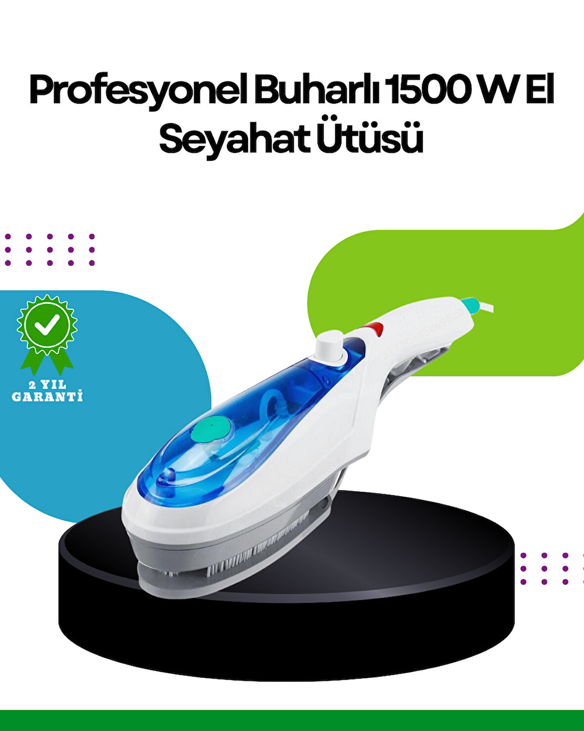 Taşınabilir Buharlı Ütü 1500W | Giysilerde Yanık Bırakmaz, Kokuyu Giderir