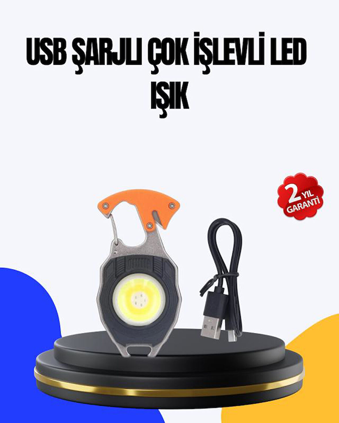 Kamp ve Doğa Yürüyüşü İçin Çok Fonksiyonlu Fener