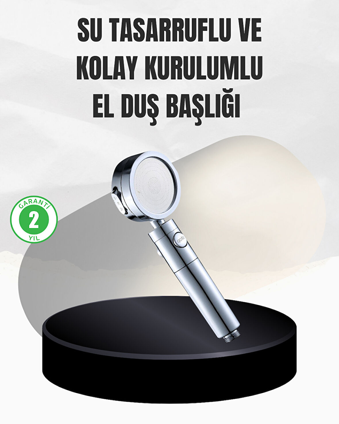Kolay Montajlı 3 Modlu Yüksek Basınç Duş Başlığı
