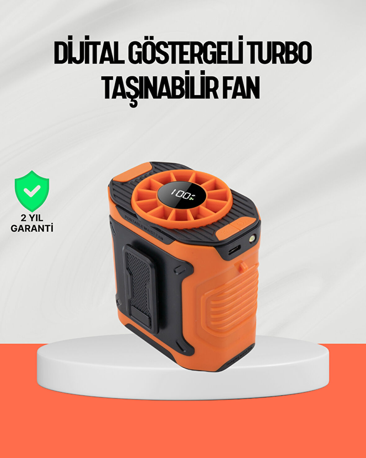 USB Şarjlı Güçlü Hız Ayarlı El ve Bel Fanı