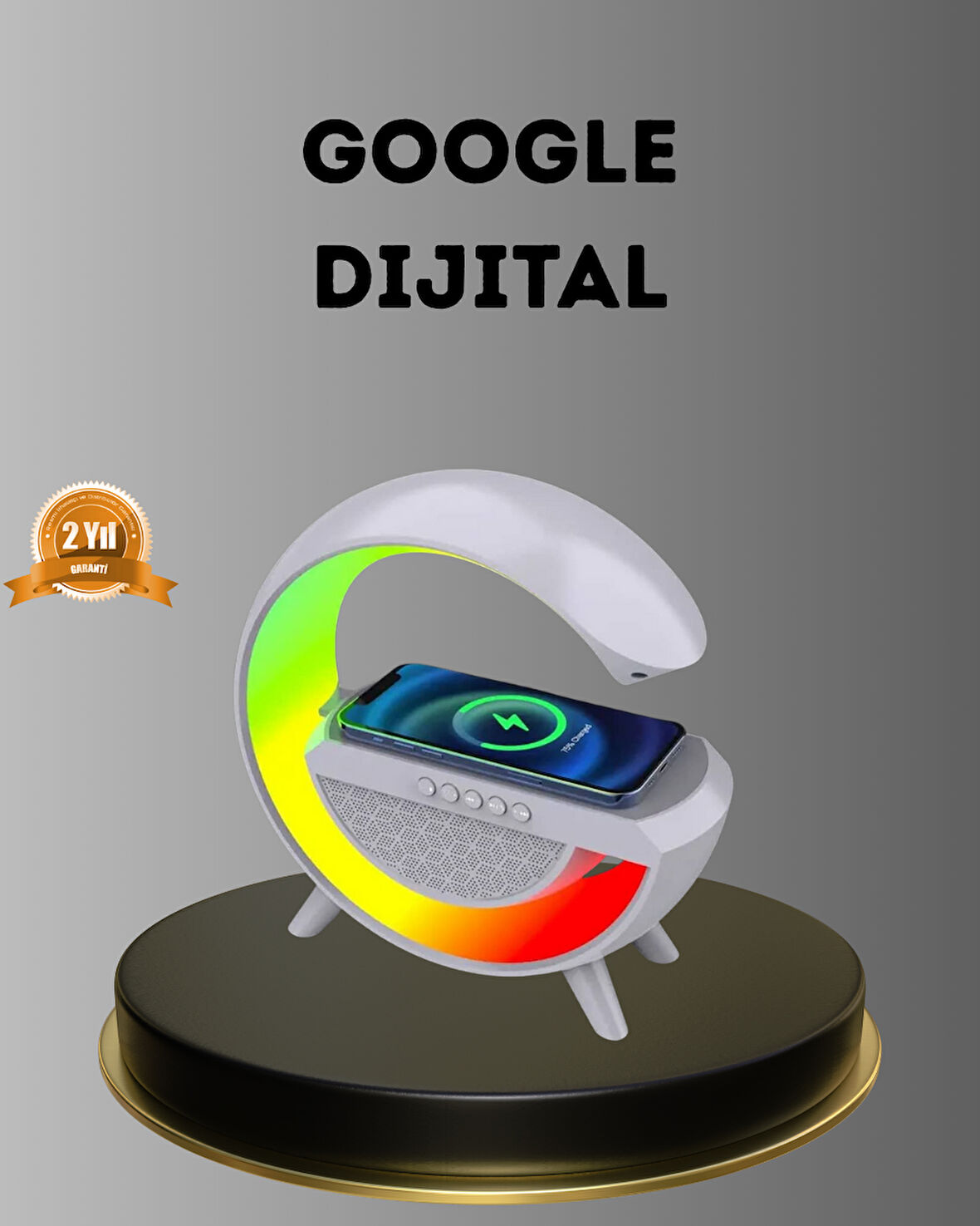 Bluetooth 5.0 Hoparlör – Kablosuz Şarj, RGB Gece Lambası ve FM Radyo