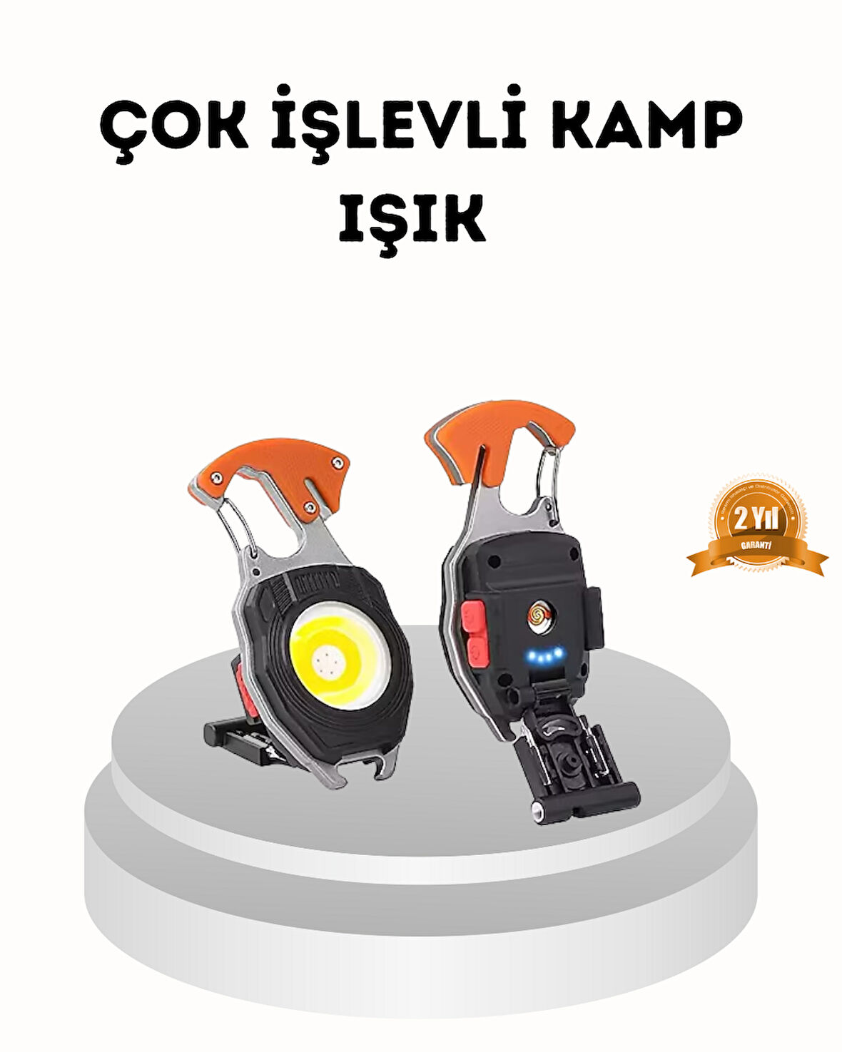 Şarj Edilebilir Çok Amaçlı Mini Fener – Güvenlik Düdüklü, Kompakt ve Hafif Tasarım