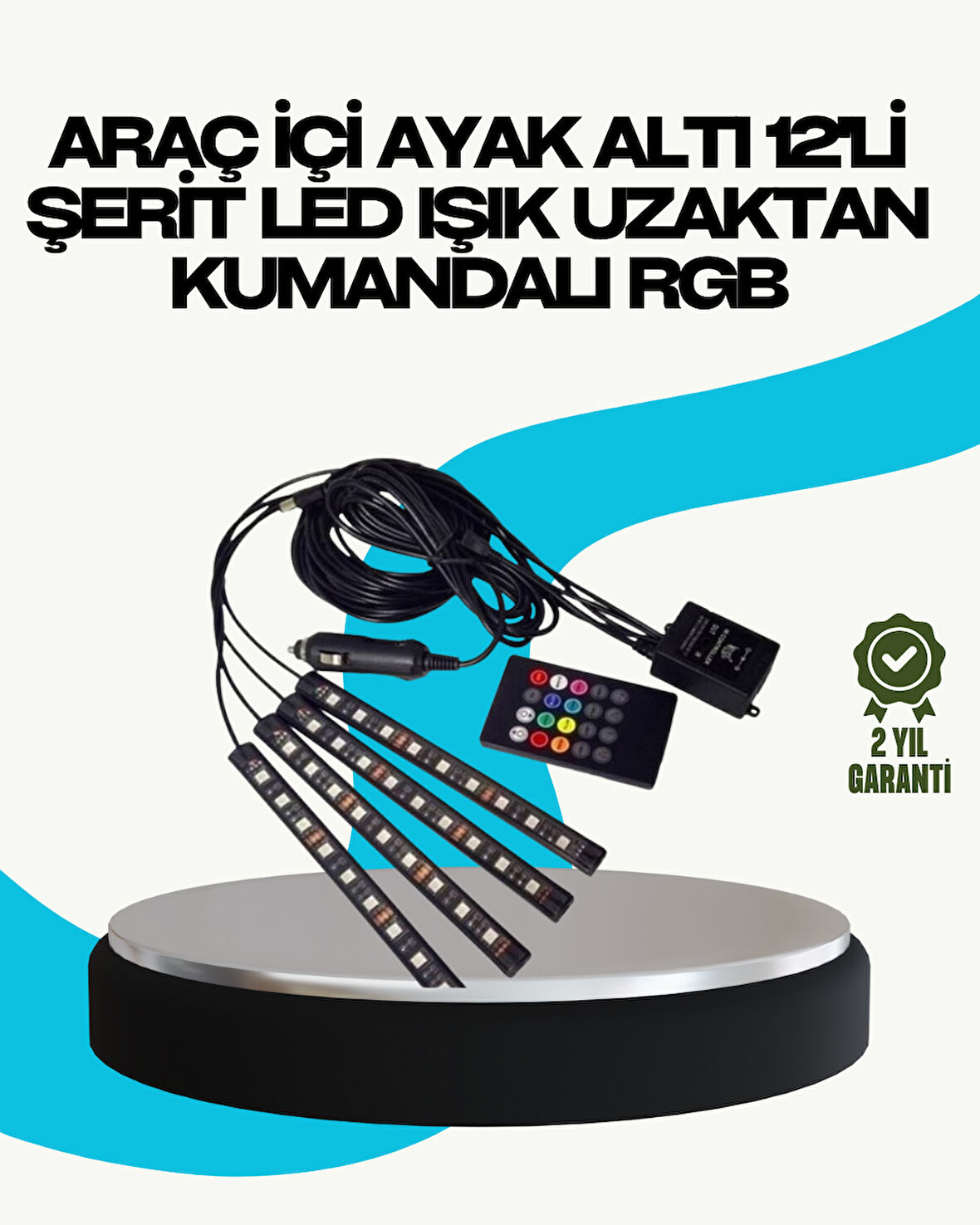 RGB Geçişli 4 Parça Araç İçi Aydınlatma