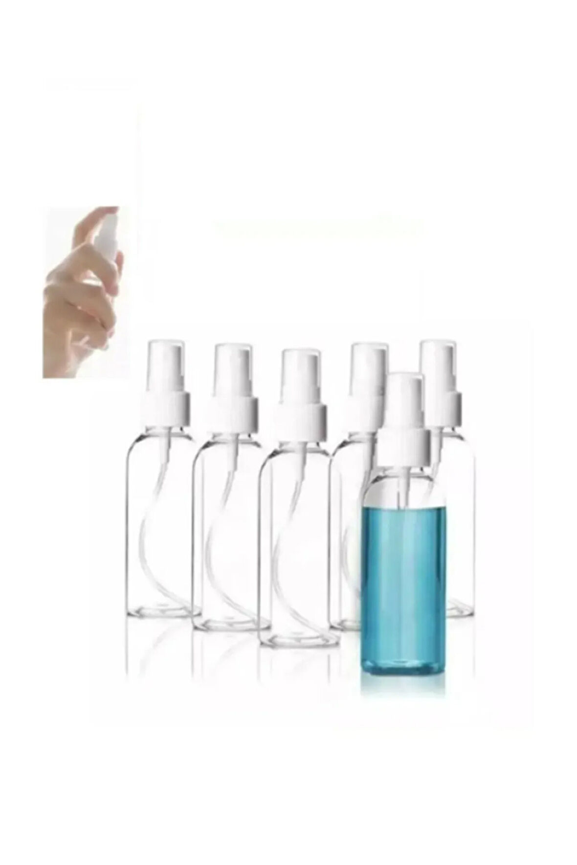 10 Adet 50 Ml Fısfıs Sprey Kapaklı Seyahat Cep Çanta Dezenfektan Parfüm Şişesi 50ml