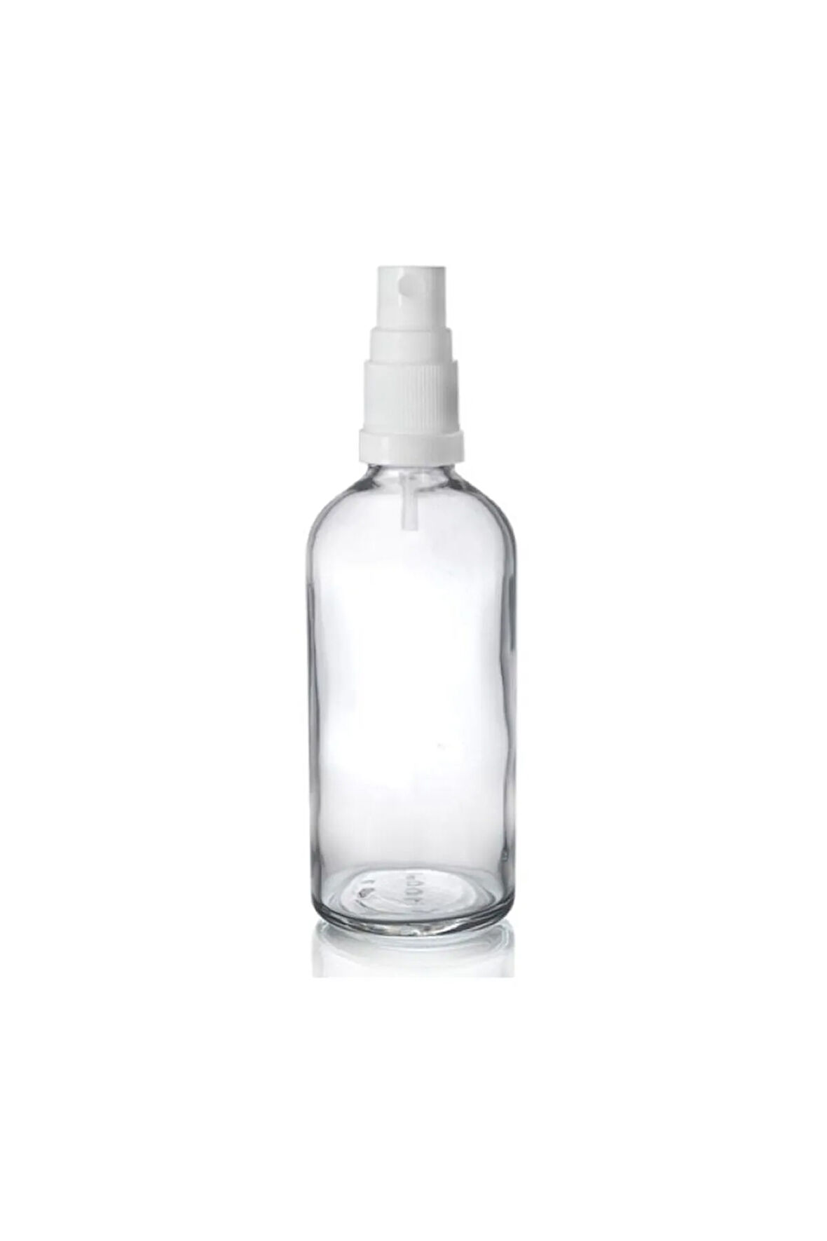 100 Ml Beyaz Parmak Sprey Kapaklı Şeffaf Cam Şişe 5 Adet
