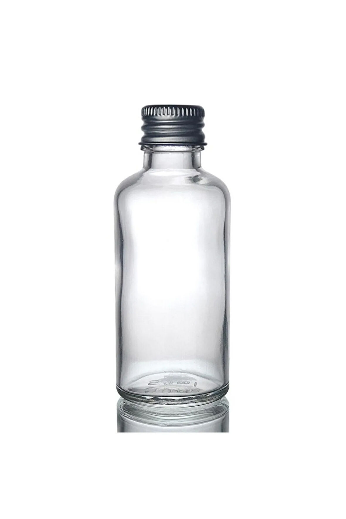 10 Adet Şeffaf Cam Shot Şişesi Sızdırmaz Silver Metal Kapaklı Koku Süs ÇokAmaçlı 50ml