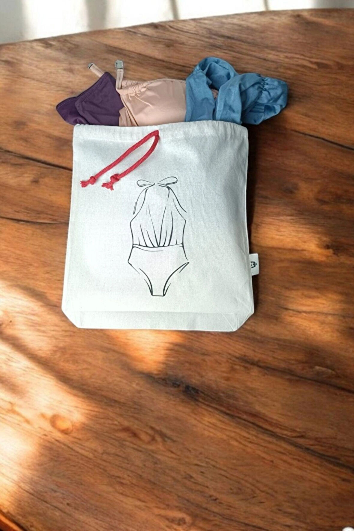 Bikini Mayo Baskılı Bez Kese Çanta Bavul Düzenleyici Seyahat Kesesi