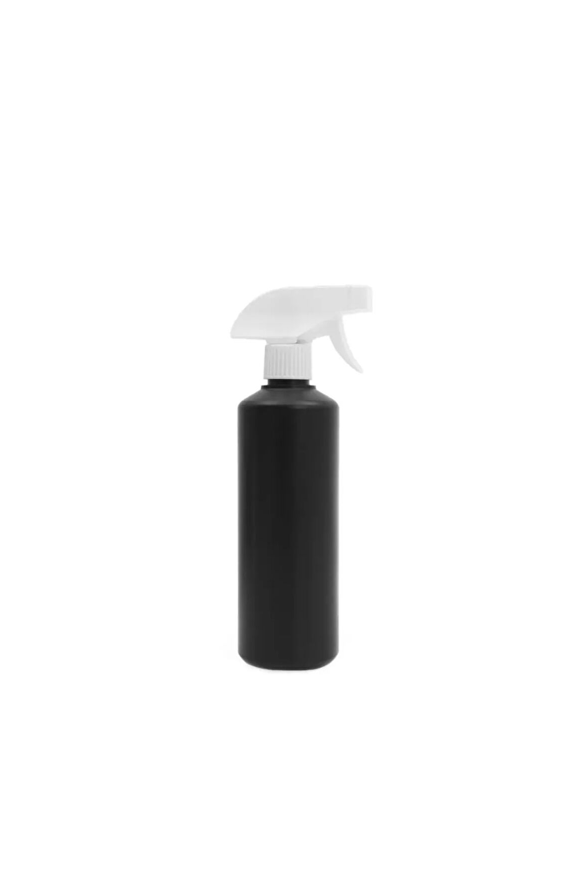 500 ml Boş Siyah Politilen Kimyasala Dayanıklı Beyaz Triger Başlıklı Sprey Şişe