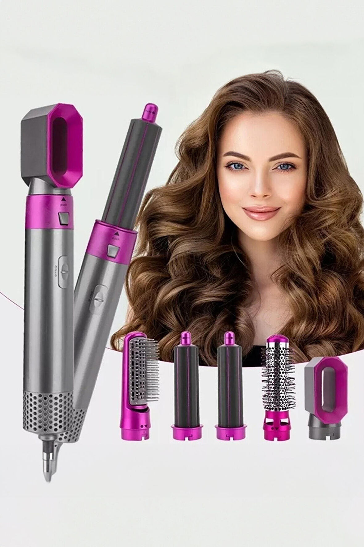 Pratik Pro Hava Üflemeli Saç Düzleştirici Şekillendirici 5in1 Saç Bakım Seti Hot Air Styler 5 in 1