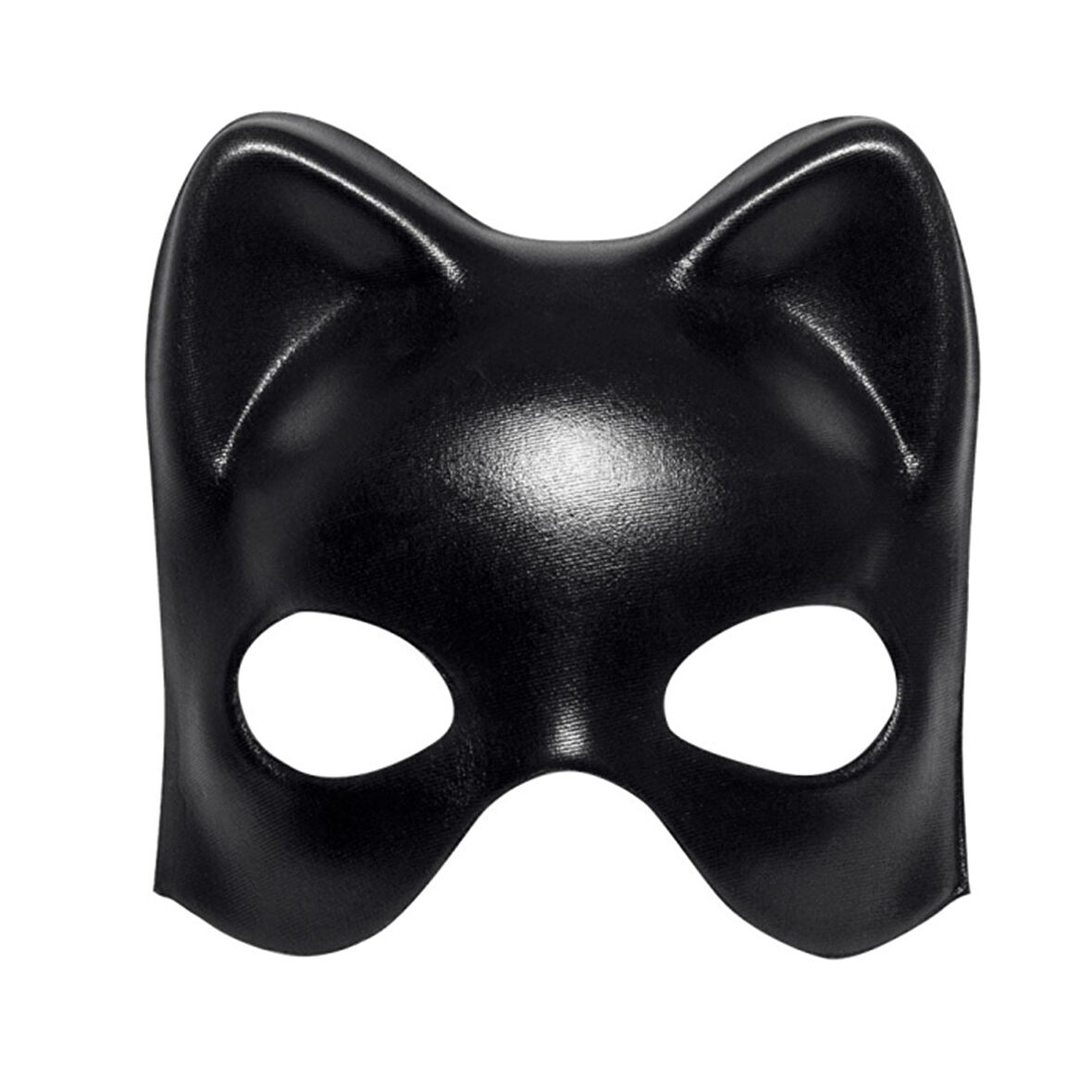 Siyah Deri Görünümlü Kedi Maskesi - Cosplay & Maskeli Balo