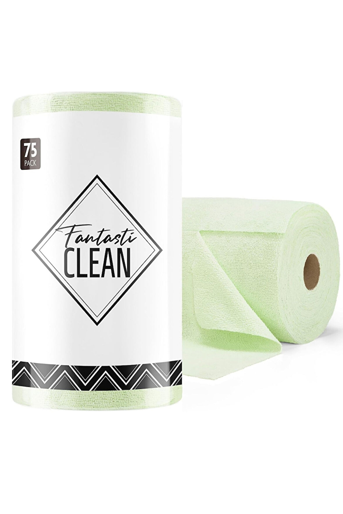 Çok Amaçlı Rulo Mikrofiber Temizlik Bezi 30x30 75 Yapraklı Yeşil
